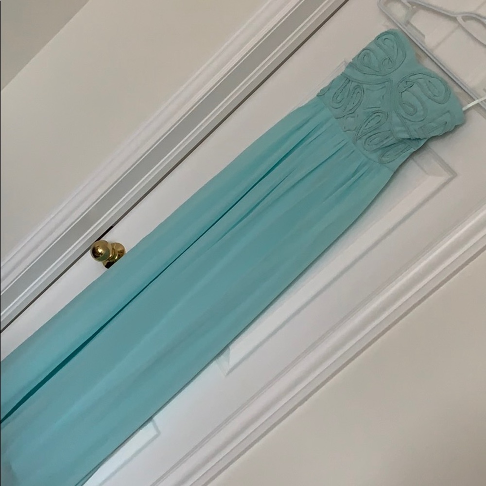 NEW light blue chiffon braided bridesmaid dress S